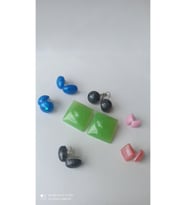 Trend Tasarım Epoksi Renkli Küpe 6lı Seti Anneler Günü Sevgililer Günü Hediye Yesil set 3 S (STD)