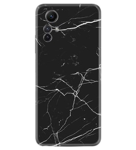 Xiaomi Redmi Note 12S Kılıf Resimli Desenli Baskılı Silikon Siyah Mermer 1299