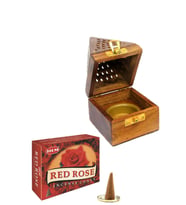 Konik Tütsü Yakma Kutusu Red Rose Cones