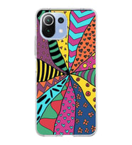 PrintiFy Xiaomi Mi 11 Lite ile Uyumlu 1mm Slim Fit Retro Renkler 4 Baskılı Şeffaf  Kılıf