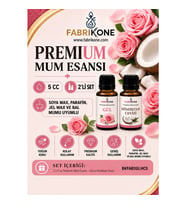 Premium Mum Esansı 5 cc 2'li Set - Gül, Hindistan Cevizi - Soya Wax, Parafin, Jel Wax ve Bal Mumu Uyumlu BKFAB2GLHC5