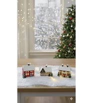 3lü Yılbaşı Evleri Hediyelik El Yapımı Biblo Yeni Yıl Süsü Christmas Village