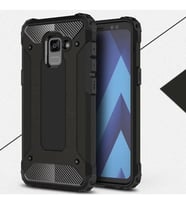 Galaxy A7 2018 Armor Hibrit Kaliteli Zırh Kılıf (Siyah)