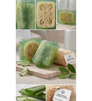 Bitkisel Aloe Vera Özlü Doğal Süt Kabağı Süngerli Sabun — Doğanın Nemlendirici Dokunuşu 🌿 100~110gr