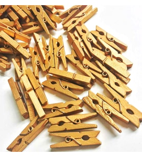 100 lü Gold Ahşap Mandal 2.5cm (10 lu Paket-1000 Adet)