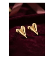 Mey İthalat® 316L Çelik Gold Renk Kalp Model Küpe