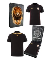 Galatasaray Orijinal Lisanslı A-Takım  UV Kutulu Polo Yaka Siyah T-Shirt (Beyaz)