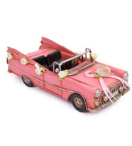 Dekoratif Metal Vintage Gelin Arabası Klasik Chevrolet Araba 24 cm (Karışık)