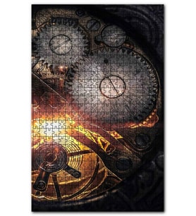 Cakapuzzle Saat Çarkları Detay Makro Puzzle Yapboz MDF (Ahşap) (120 Parça)