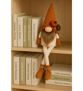 İskandinav Şans Cücesi-Kitap Tutucu-Ev ofis bebek odası dekoru hediyelik-Velvet Maxi boy 2 - 58 cm