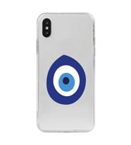 Iphone X ve XS Uyumlu Nazar Boncuğu Tasarımlı Şeffaf Telefon Kılıfı