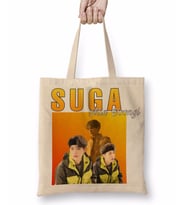 Bts Suga Min Yoongi Bez Çanta Uzun Saplı