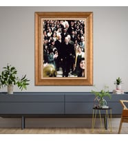 Altın Varaklı Çerçeveli Paspartulu Atatürk Tablo z4559 (Gold)