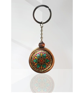 Mandala Ahşap Anahtarlık Tek Ebat N11.3313