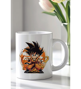 Dragon Ball Son Goku Tasarımlı 330ml Baskılı Beyaz Seramik Kupa Bardak
