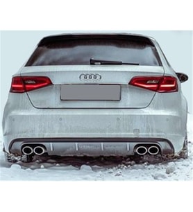 Audi A3 8V HB 2012 - 2016 S3 Arka Tampon Eki - Difüzör (Plastik)