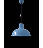 Retro Metal Mavi Dekoratif Tekli Kafe Mutfak Çocuk Odası Sarkıt Avize Çap:30 cm