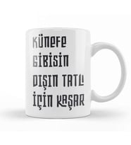 Komik Söz Künefe Gibisin Dışın Tatlı İçin Kaşar Kupa Bardak Porselen