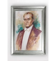 Gümüş Çerçeveli Atatürk Tablo cv1028