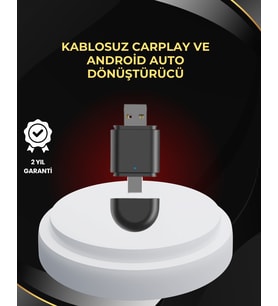 Kablosuz CarPlay ve Android Auto Dönüştürücü – USB-A & Type-C Girişli Akıllı Adaptör
