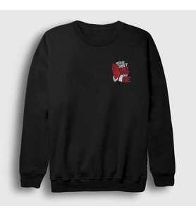 Presmono Unisex Siyah Please Don't Kill My Vibe Sweatshirt 449501tt