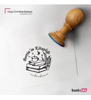 Kahve Kitap Kişiye Özel Kitap Damgası Kitap Mührü Kaşe Kitap Mühür Özel Damga 463