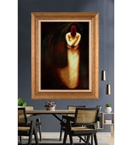 Altın Varaklı  Çerçeveli Paspartulu Tablo ndd684 (Gold)