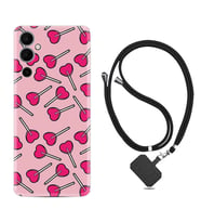 Tecno Pova 4 Kılıf Resimli Boyun Askılı İpli Desenli Silikon Heart Lollipop 1414