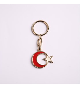 AY-YILDIZ ANAHTARLIK -SARI-KIRMIZI-KROM-ANAH228