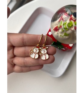 Yılbaşı temalı çelik küpe