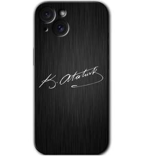 İphone 15 Kılıf HD Desen Baskılı Kılıf - İmza Atatürk