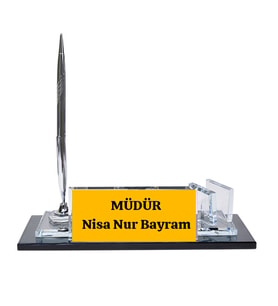 masa üstü isimlik cam kişiye özel