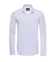 Beyaz Kendinden Desenli Uzun Kol Slim Fit Gömlek - Wessi