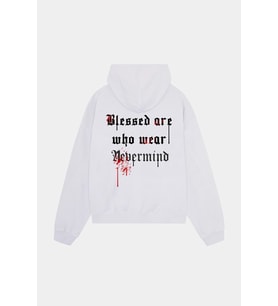 Unisex Oversize Hoodie - Blessed Are Who Wear Tasarım Sweatshirt (Beyaz)