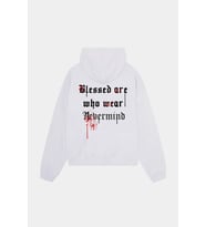 Unisex Oversize Hoodie - Blessed Are Who Wear Tasarım Sweatshirt (Beyaz)