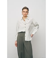 Kadın Basic Modal Düz Dökümlü Gömlek (Mint Yeşili)