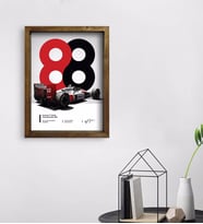 BK Gift Formula 1 Tasarımlı Doğal Masif Ahşap Çerçeveli Tablo 45x65cm-4