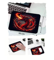 Alev Ejderha Black Tasarımlı 33x28 Cm Mousepad Kaymaz Taban Rahat Konforlu Mouse Pad