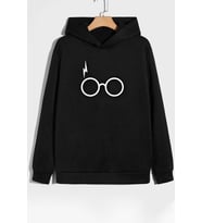 Unisex Potter Baskılı Sweatshirt (Siyah)