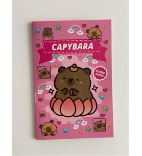 Capybara Sticker Albümü 16 Sayfa 208 Adet Sticker kitapçığı