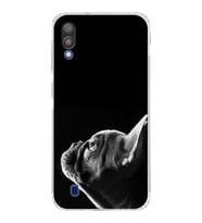 PrintiFy Galaxy M10 ile Uyumlu Köpek 1 Kamera Korumalı Şeffaf Kılıf