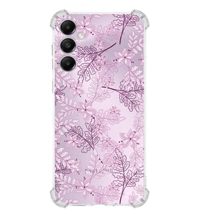 PrintiFy Samsung A05s Uyumlu Köşe Korumalı Floral Pudra Tasarımlı Şeffaf Silikon Kılıf