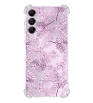 PrintiFy Samsung A05s Uyumlu Köşe Korumalı Floral Pudra Tasarımlı Şeffaf Silikon Kılıf