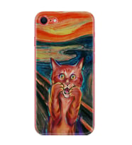 Apple iPhone 5 6 7 8 Plus Se XR Kılıf Desemli Silikon Tablo Cat 1788