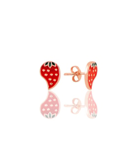Söğütlü Silver Gümüş rose  mineli çilek küpe