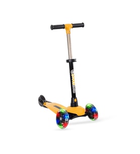 LEDDY TURUNCU LED IŞIKLI 3 TEKERLEKLİ KATLANABİLİR SCOOTER MAX 50 KG (Standart)