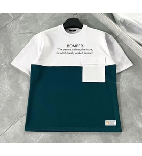 ERKEK Tişört Torba Cepli Parçalı Kısa Kol T-Shirt - Lacivert
