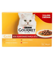 Gourmet Gold Parça Etli Mix Seri Kedi Konservesi 85 gr 12 Al 9 Öde