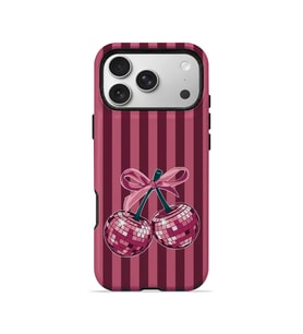 iPhone 17 Pro Max Vorian Çift Katmanlı Disco Cherry Stripe Kılıf