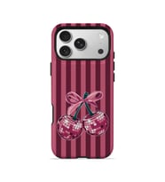 iPhone 17 Pro Max Vorian Çift Katmanlı Disco Cherry Stripe Kılıf